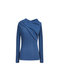 Top manches longues en jersey tubulaire - Bleu Petrole