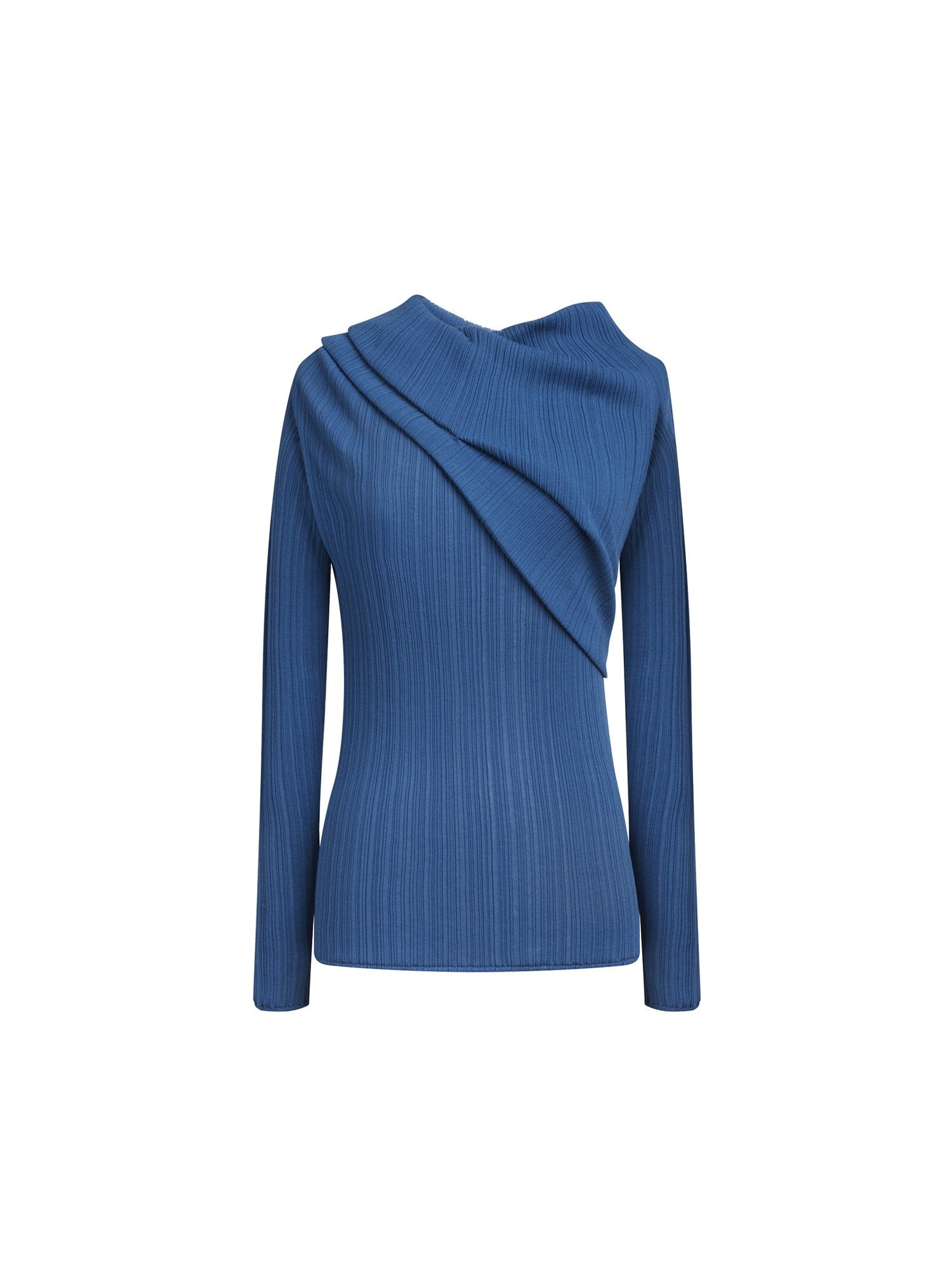 Top manches longues en jersey tubulaire - Bleu Petrole