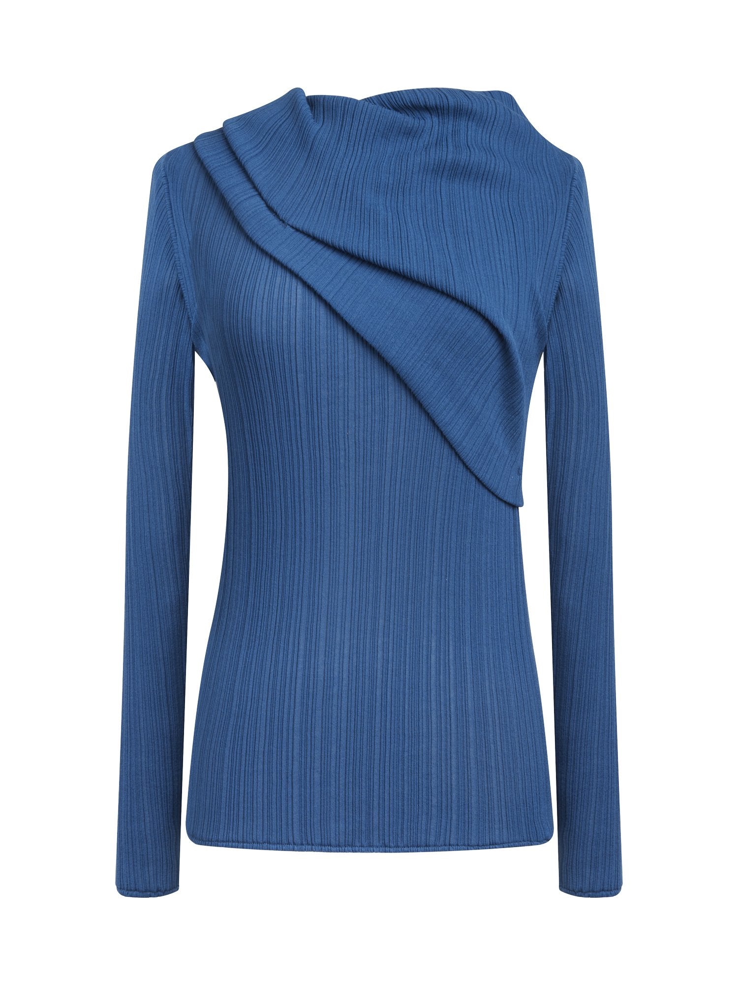 Top manches longues en jersey tubulaire - Bleu Petrole