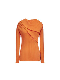 Top manches longues en jersey tubulaire - Mandarine