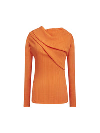 Top manches longues en jersey tubulaire - Mandarine