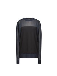 Pullover manches longues en coton - Navy & Noir