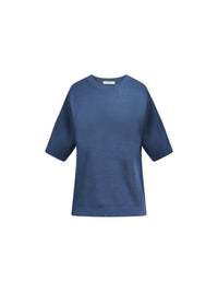 Pullover en soie milano - Bleu Petrole