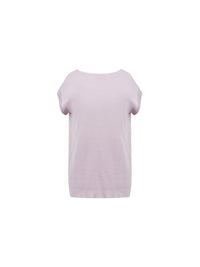 Pullover manches courtes en soie milano - Lila