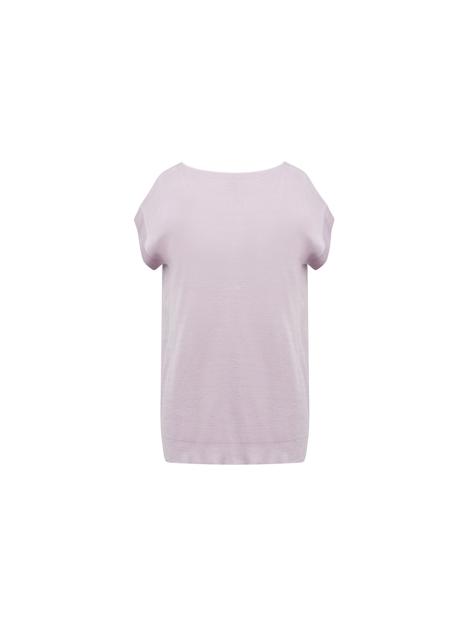 Pullover manches courtes en soie milano - Lila