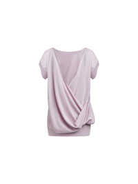 Pullover manches courtes en soie milano - Lila