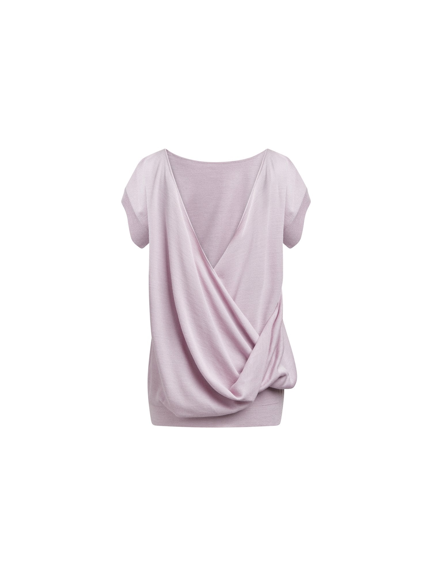 Pullover manches courtes en soie milano - Lila