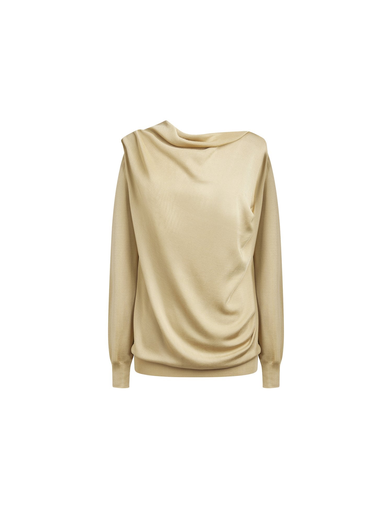 Pullover manches longues en maille fluide - Beige