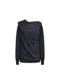 Pullover manches longues en maille fluide - Navy