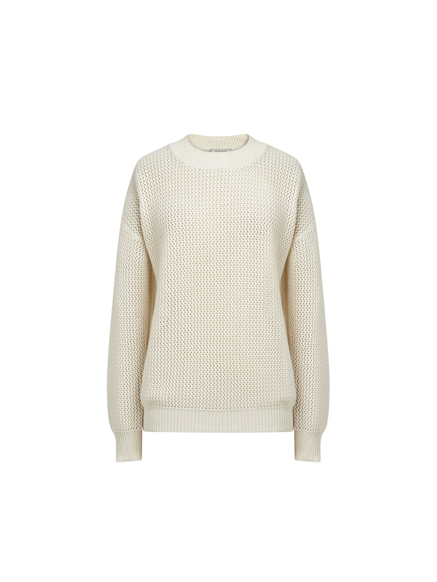 Pullover col rond en coton - Naturel