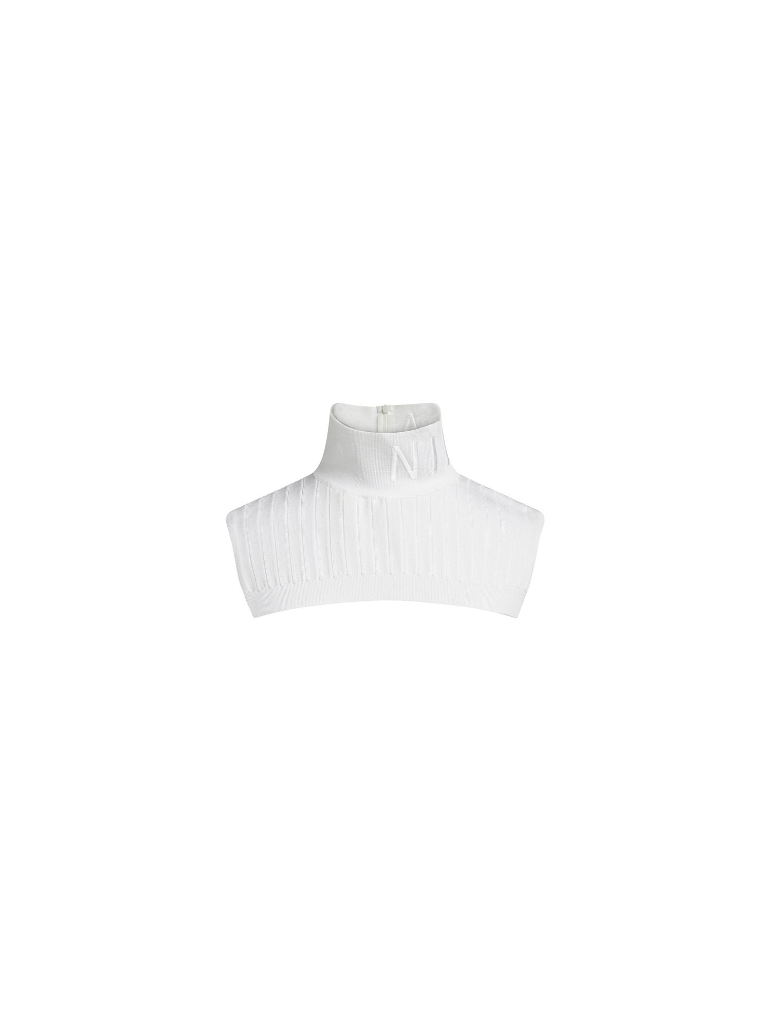 Col en maille brillante - Blanc