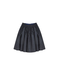Jupe courte rayée en laine - Navy & Bleu Clair