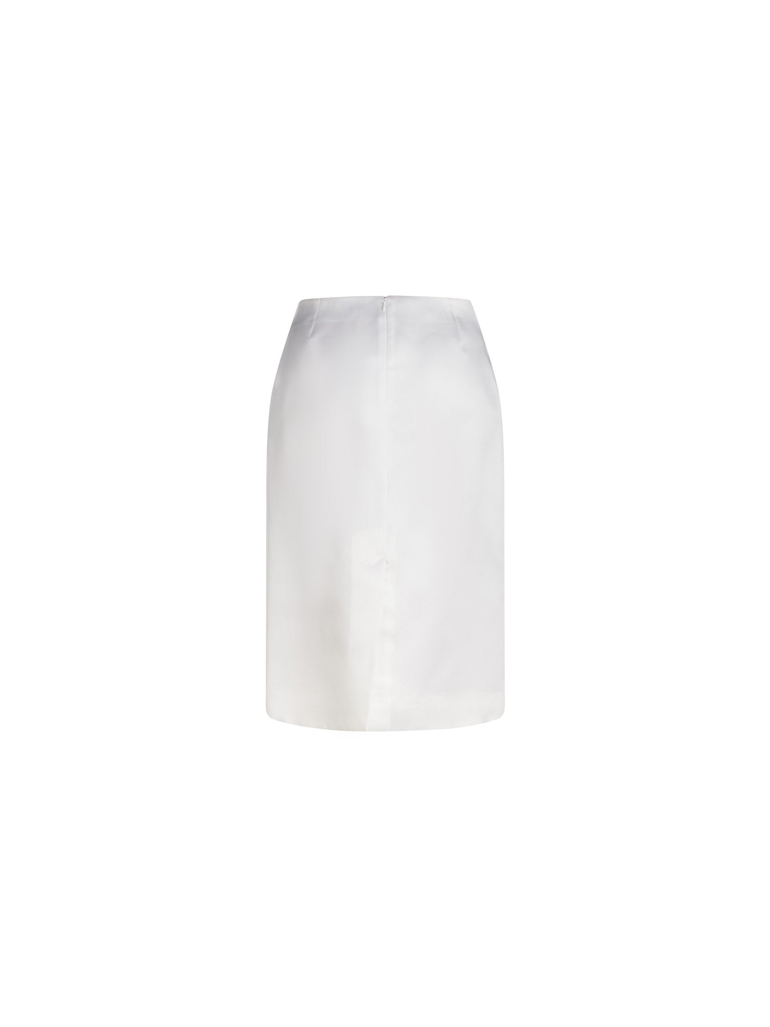 Jupe courte en satin de soie - Blanc
