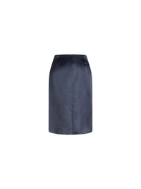 Jupe courte en satin de soie - Navy