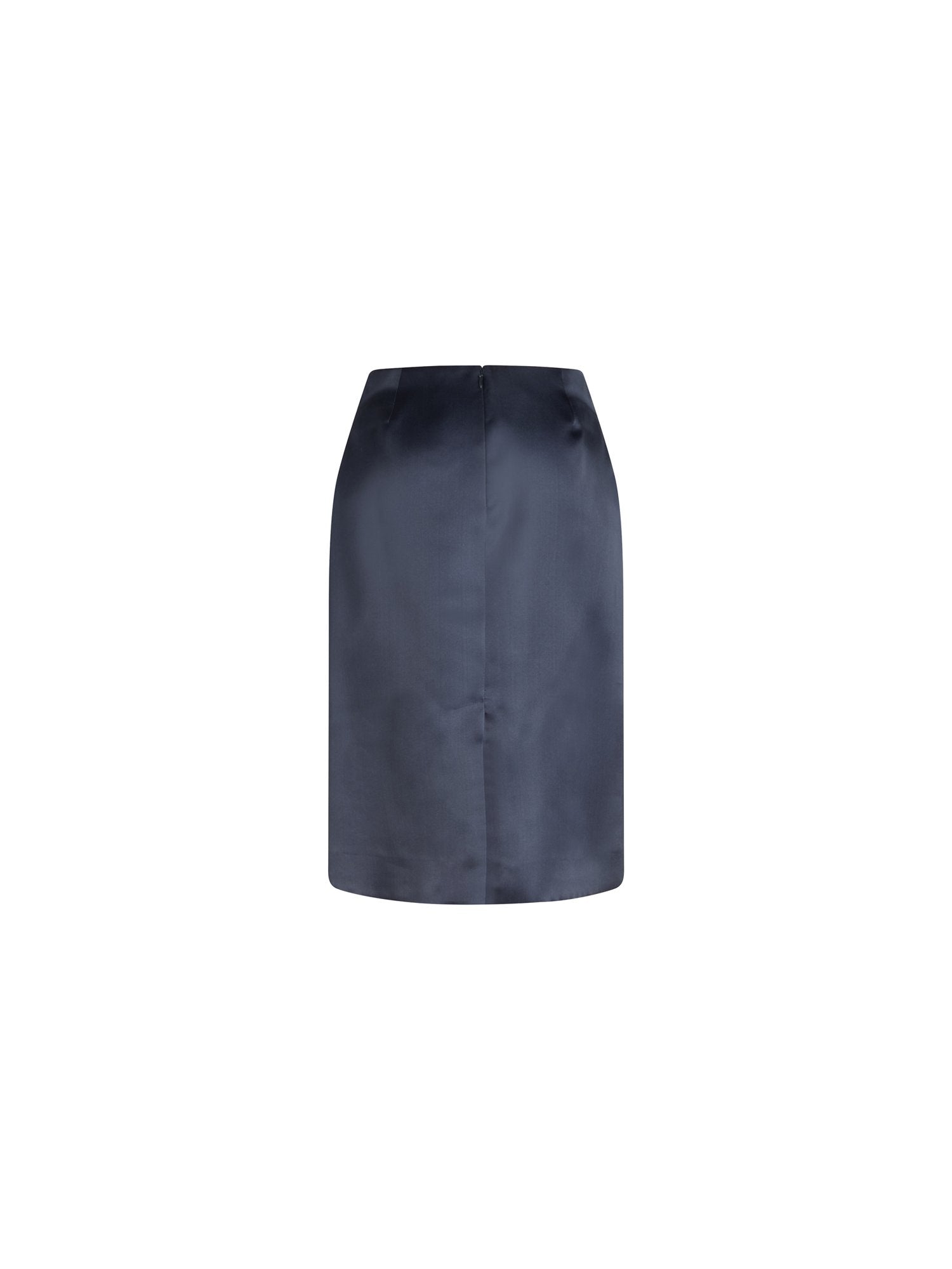 Jupe courte en satin de soie - Navy