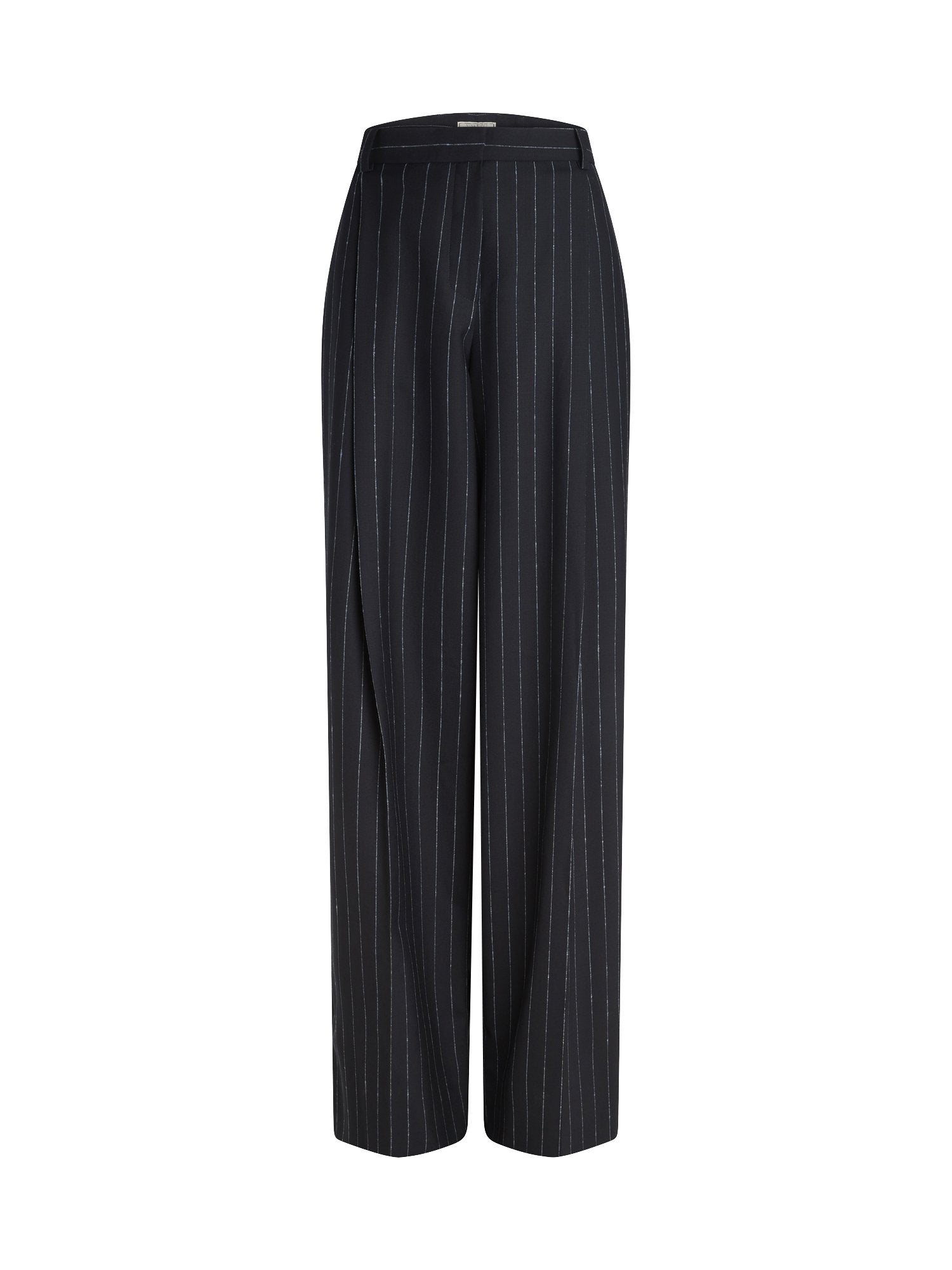 Pantalon en laine rayée - Navy & Bleu Clair