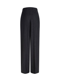 Pantalon en laine rayée - Navy & Bleu Clair