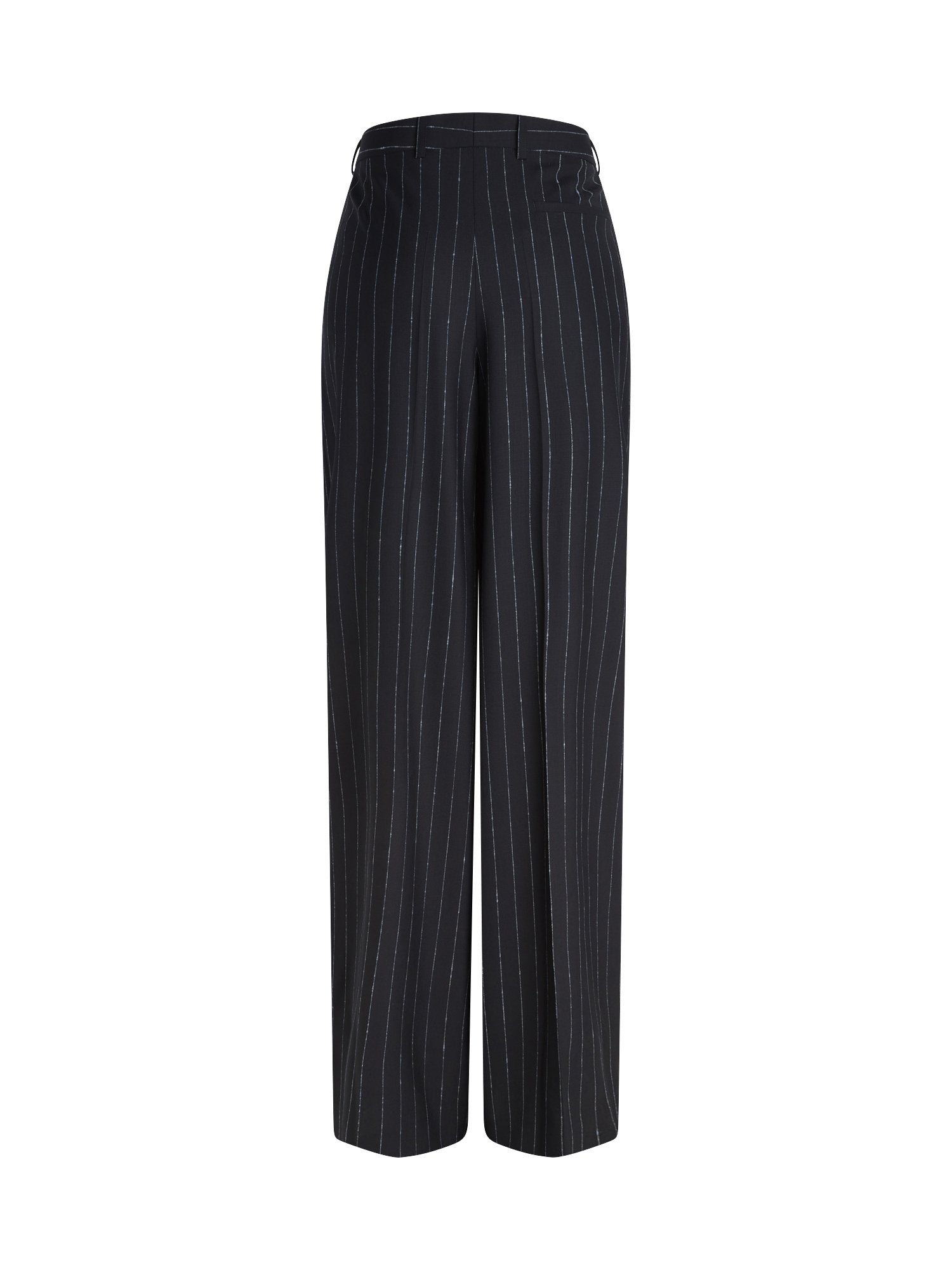 Pantalon en laine rayée - Navy & Bleu Clair