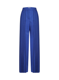 Pantalon plissé en laine - Indigo