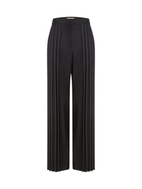 Pantalon plissé en laine - Noir