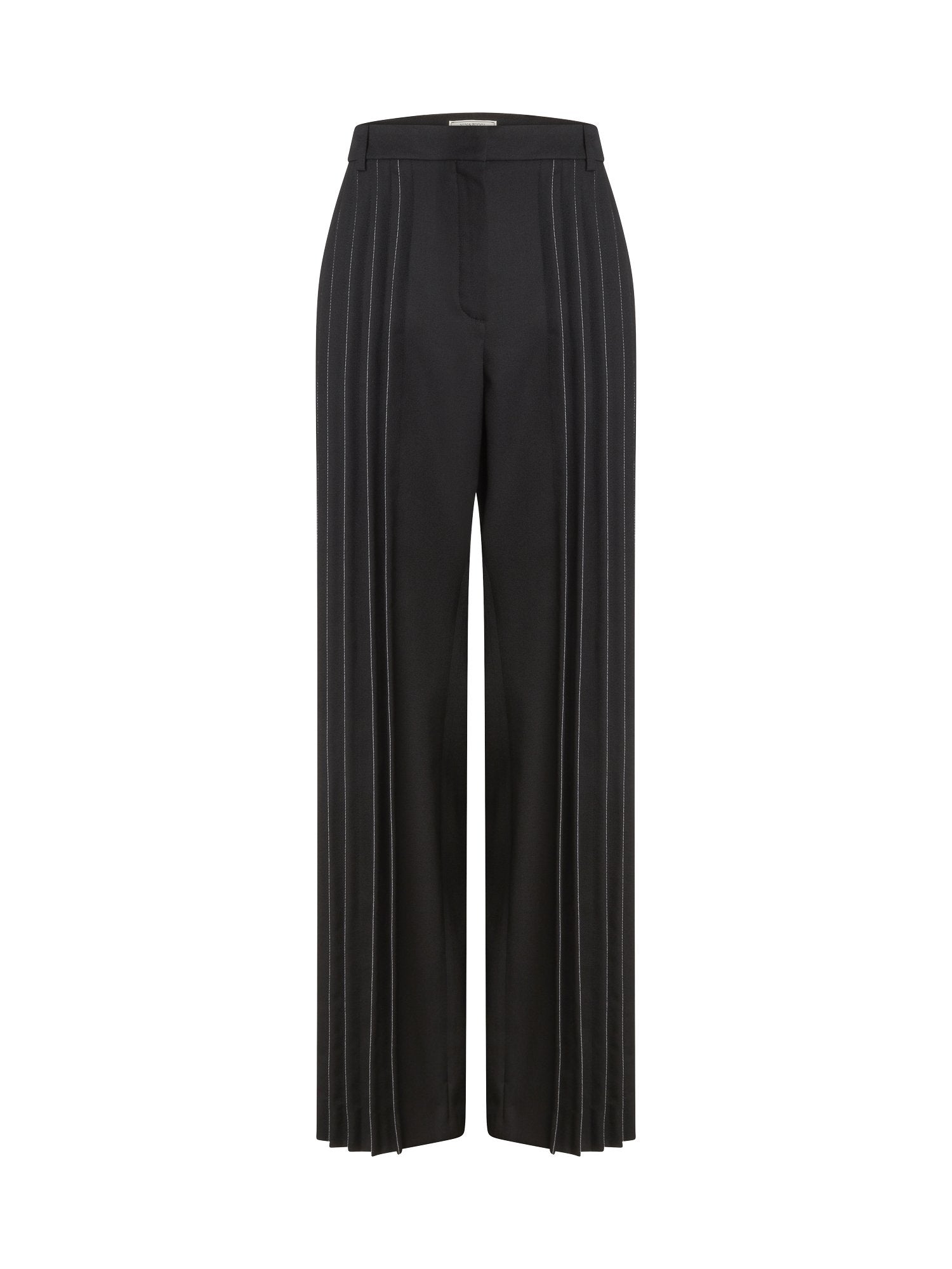 Pantalon plissé en laine - Noir