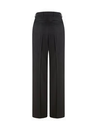 Pantalon plissé en laine - Noir