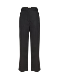 Pantalon évasé en gabardine de laine - Noir