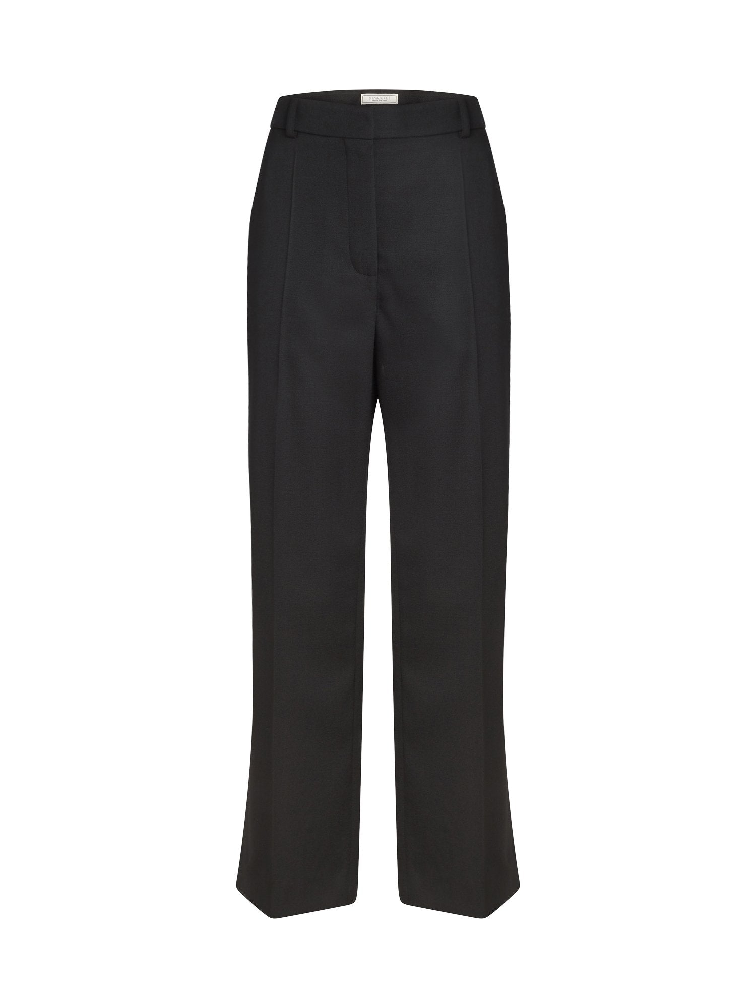 Pantalon évasé en gabardine de laine - Noir