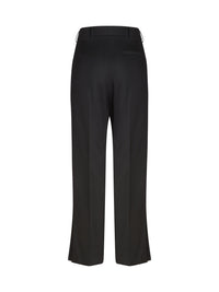 Pantalon évasé en gabardine de laine - Noir
