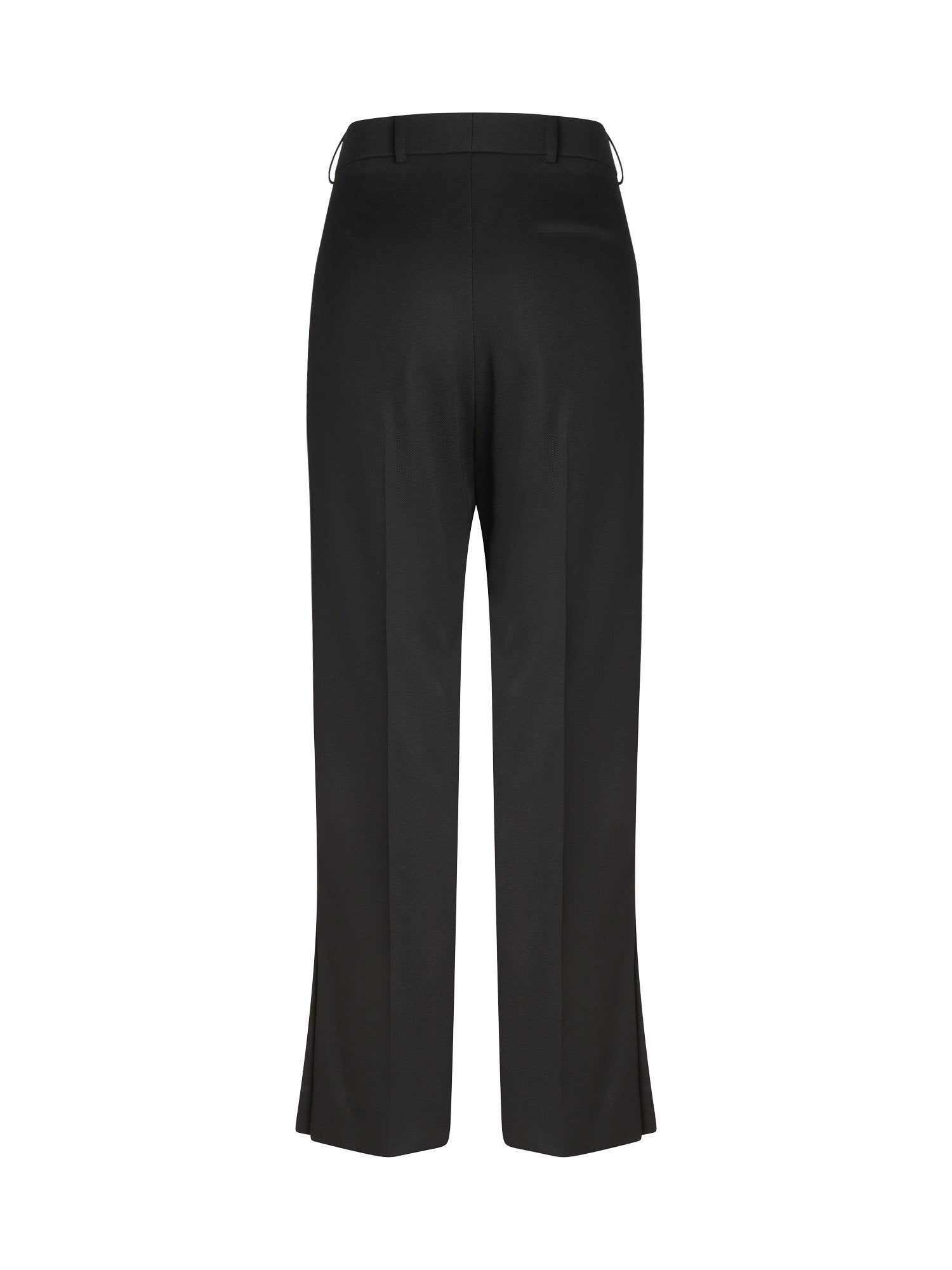 Pantalon évasé en gabardine de laine - Noir