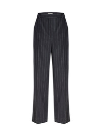 Pantalon en laine rayée - Navy & Bleu Clair