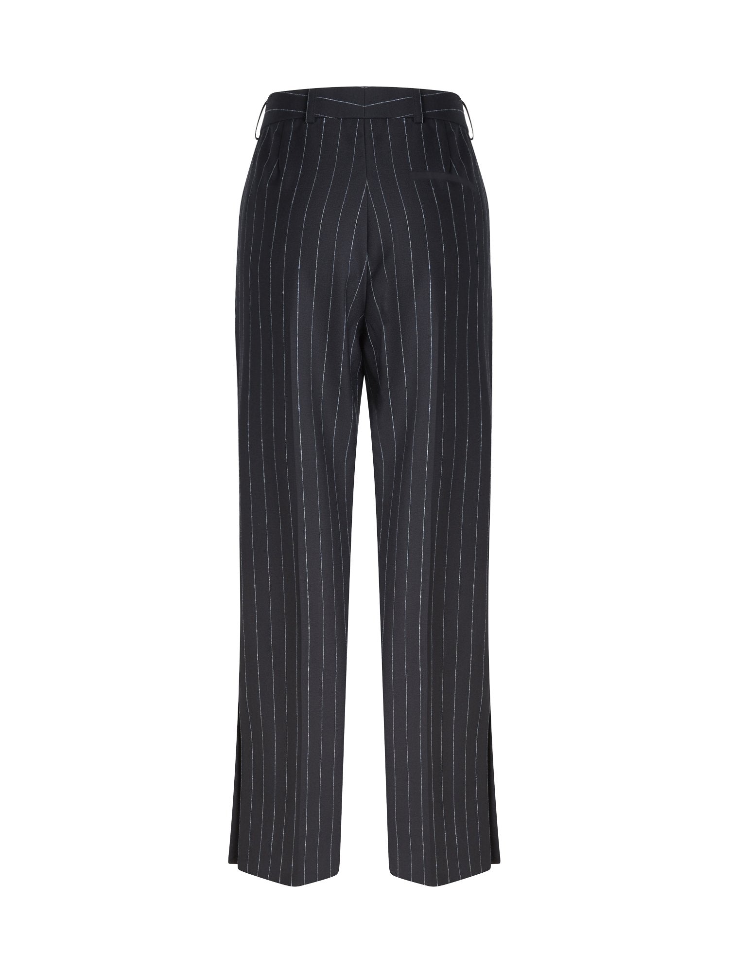 Pantalon en laine rayée - Navy & Bleu Clair