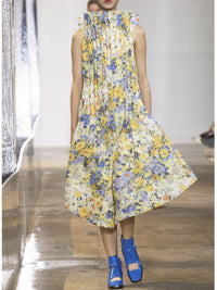 Robe longue à imprimé fleuri - Fleurs d'Ikat
