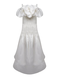 Robe longue en satin de soie - Blanc