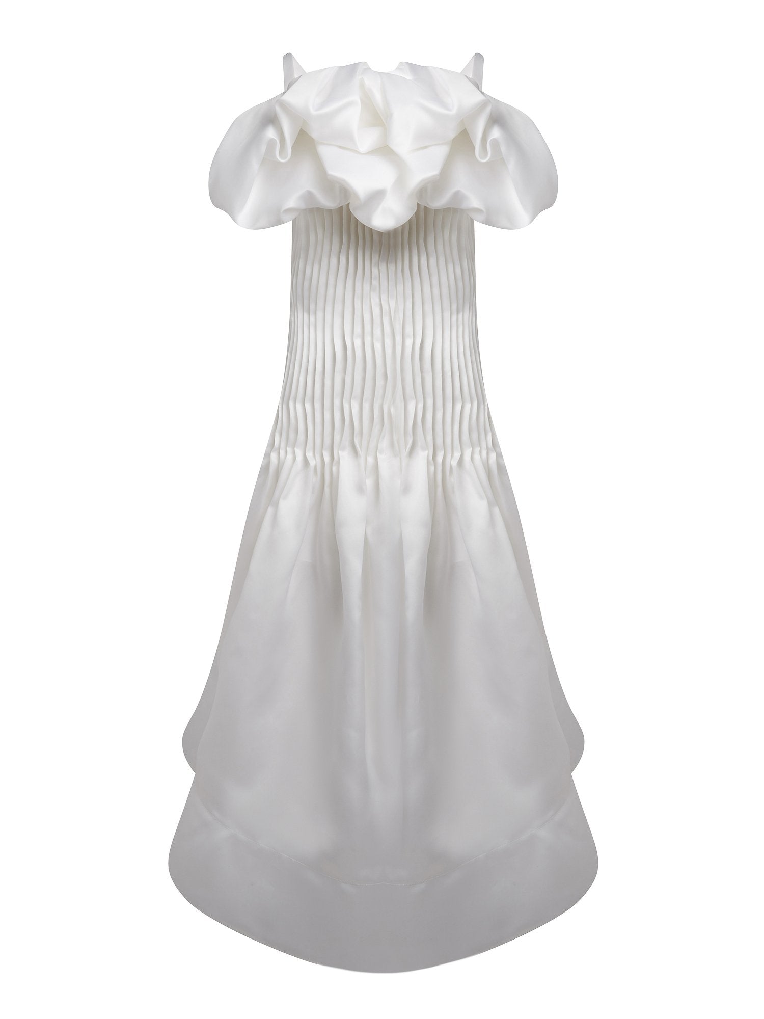 Robe longue en satin de soie - Blanc