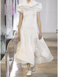 Robe longue en satin de soie - Blanc