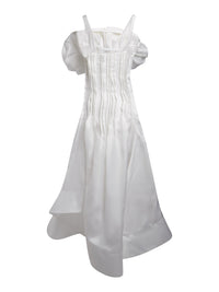 Robe longue en satin de soie - Blanc