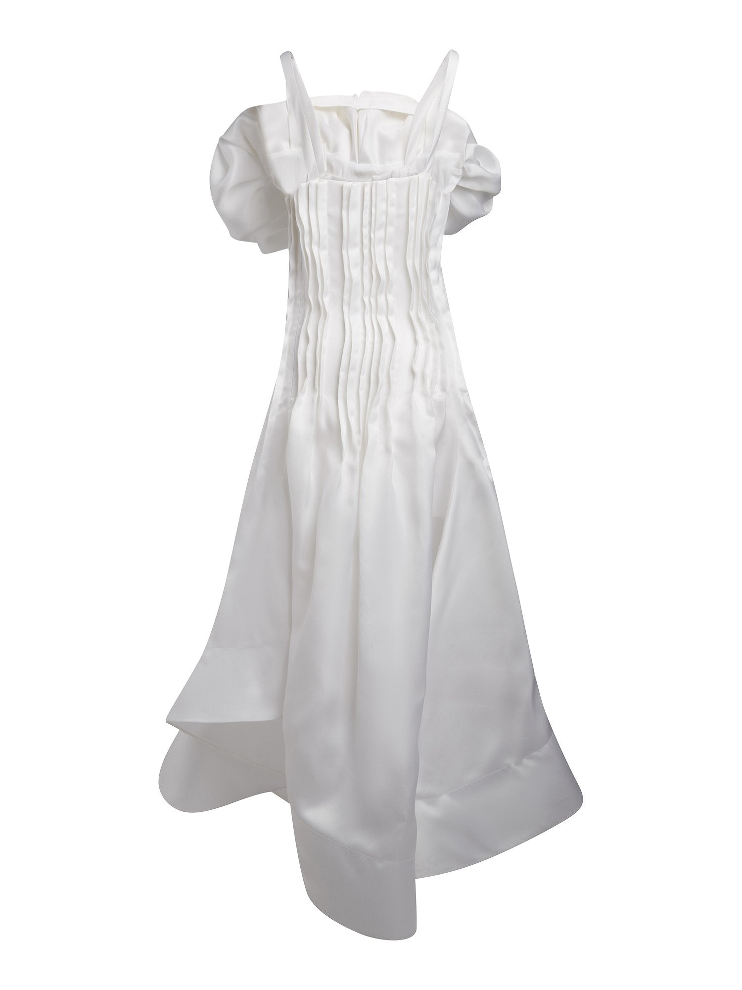 Robe longue en satin de soie - Blanc