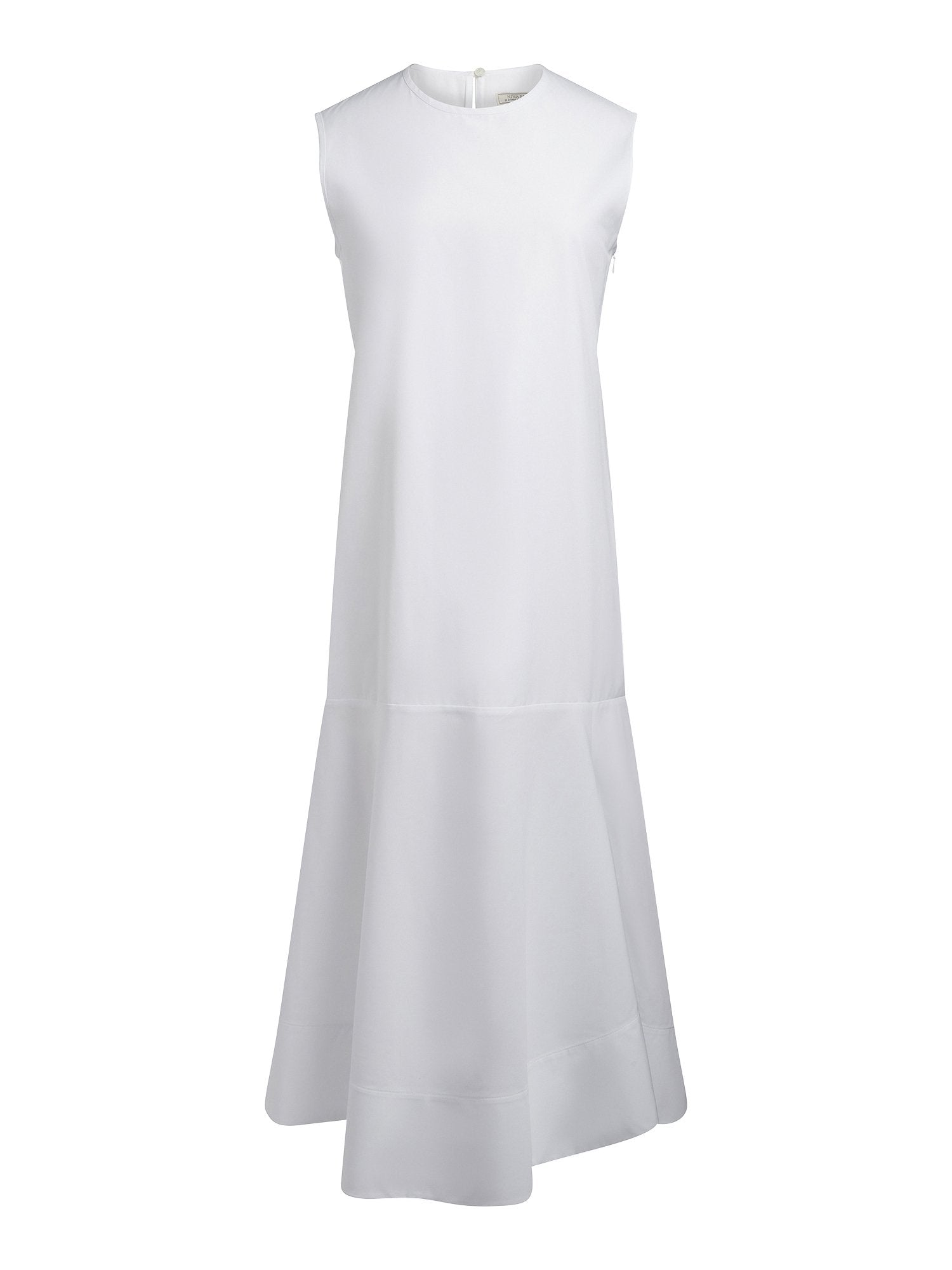 Robe longue en popeline - Blanc