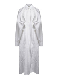 Robe chemise en popeline de coton - Blanc