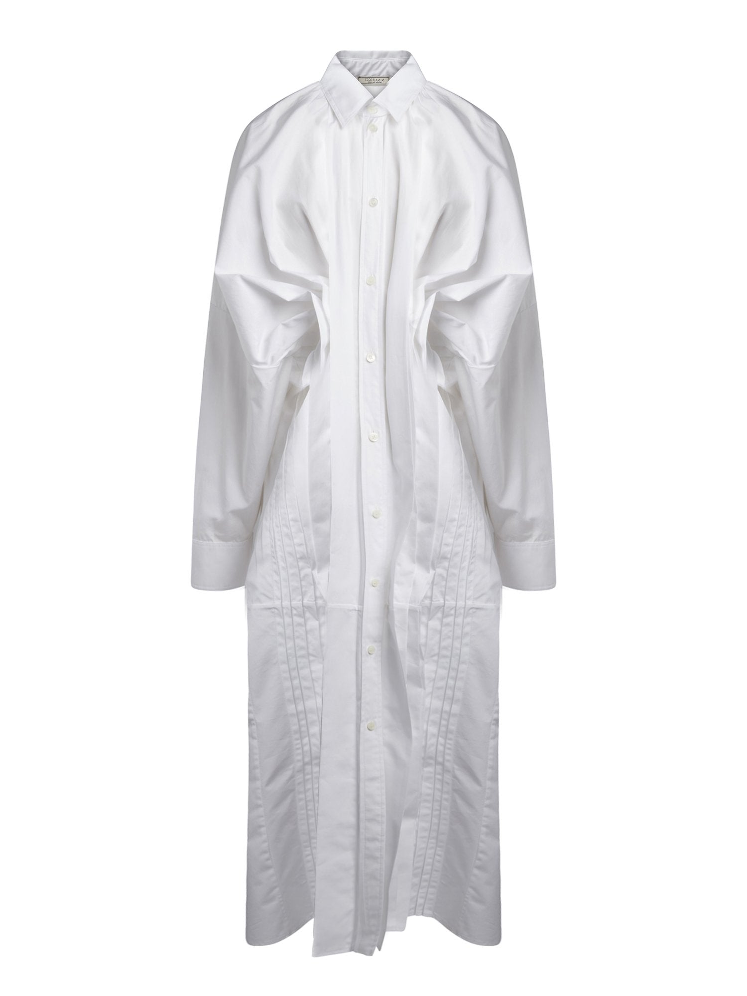 Robe chemise en popeline de coton - Blanc