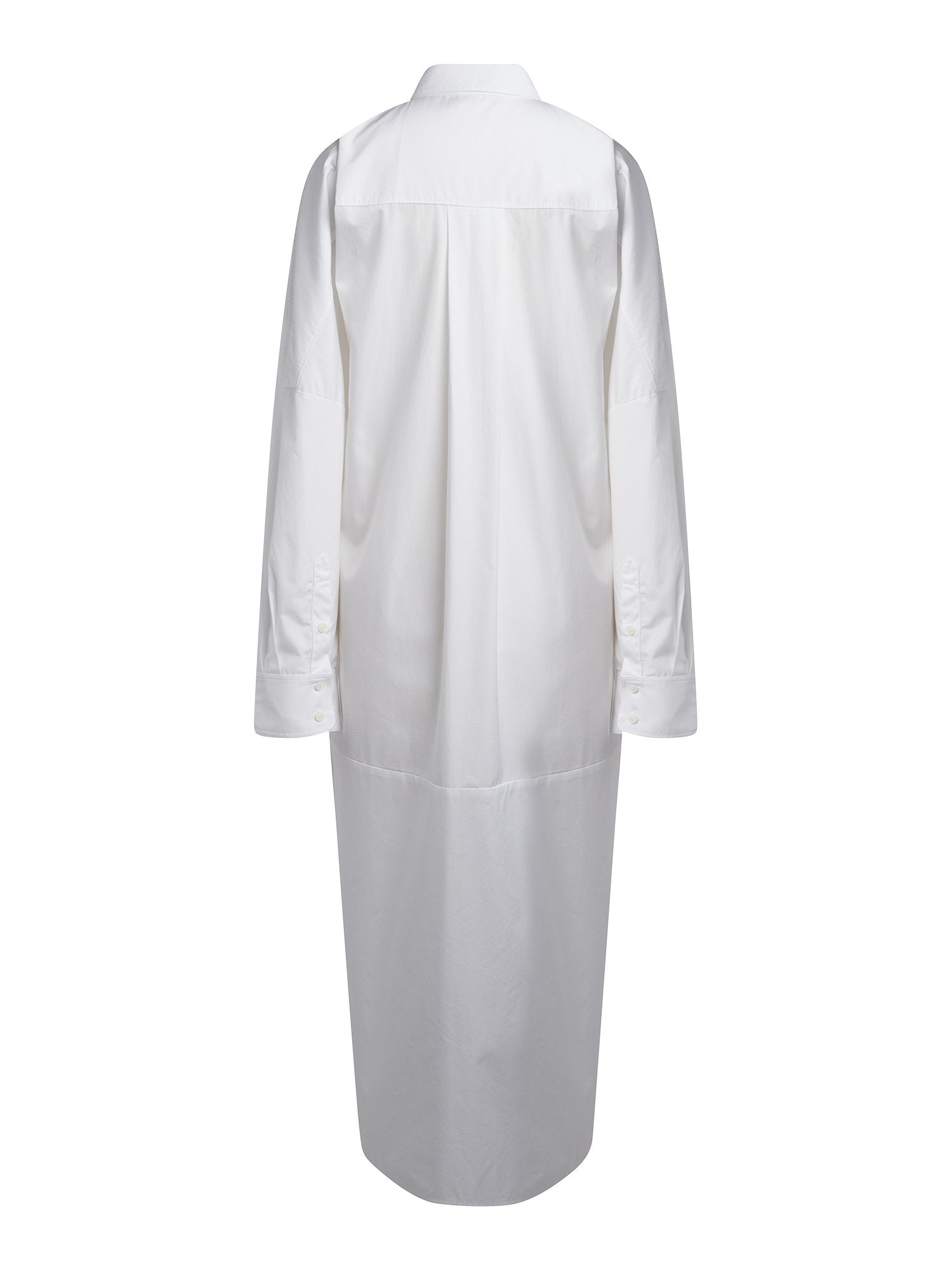 Robe chemise en popeline de coton - Blanc