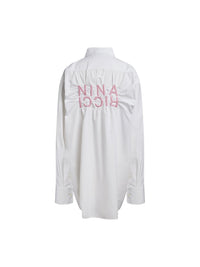Chemise manches longues en popeline - Blanc & Rose