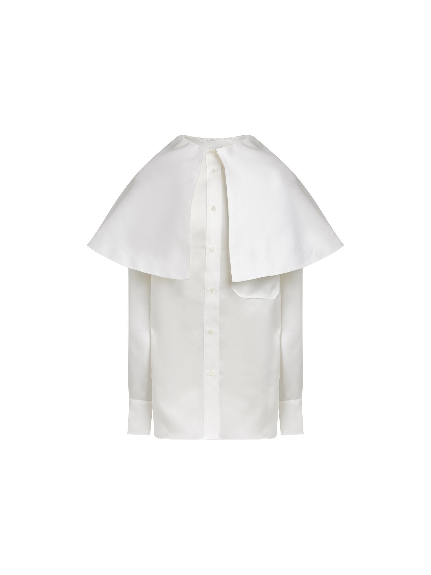 Top manches longues en satin de soie - Blanc