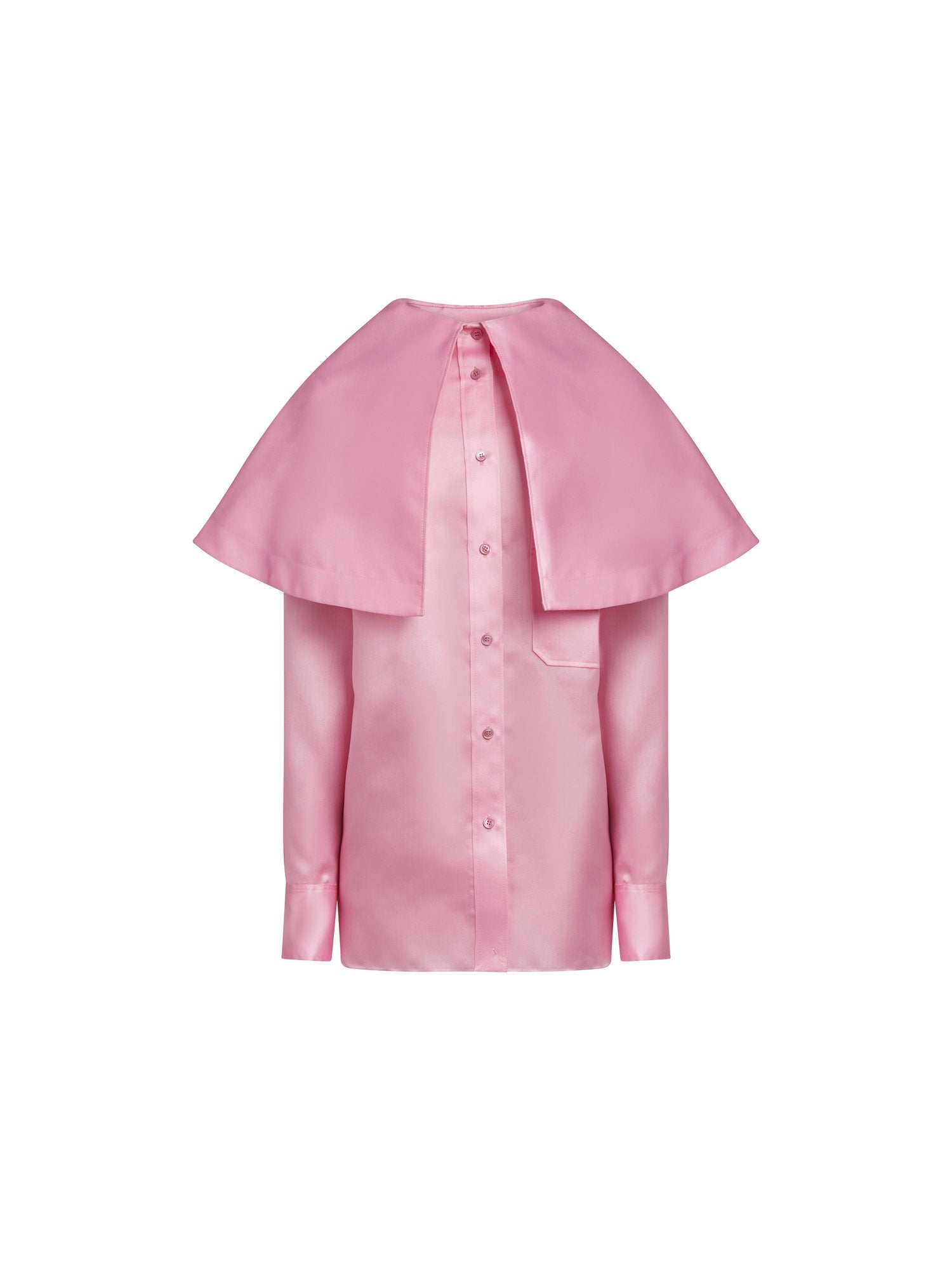 Top manches longues en satin de soie - Bubblegum
