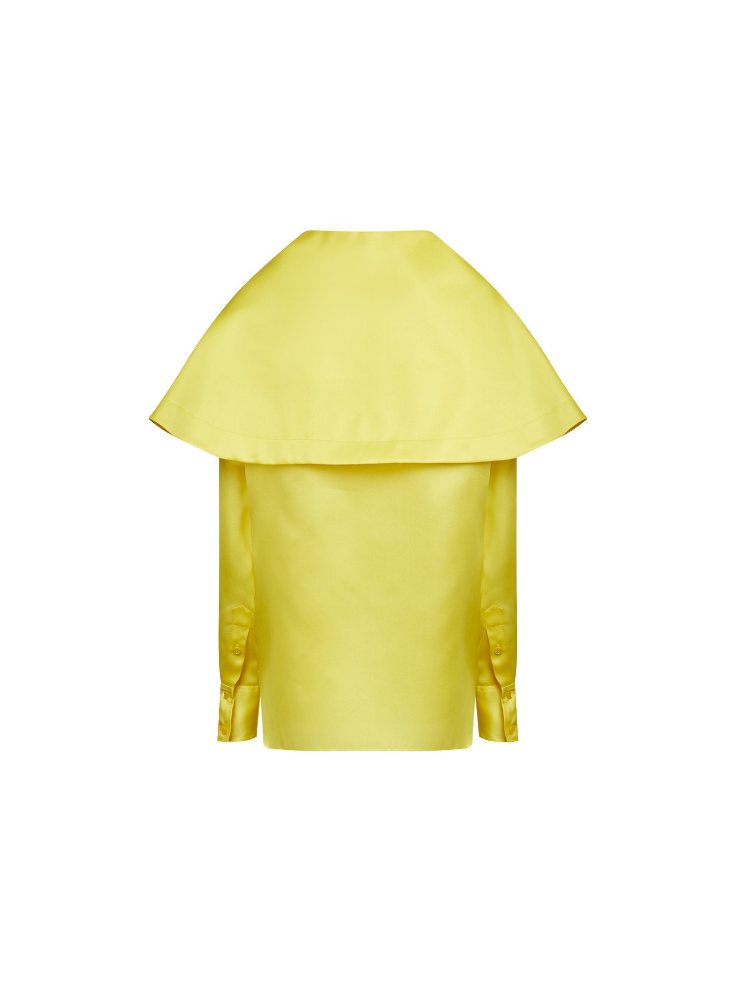 Top manches longues en satin de soie - Jaune