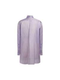 Chemise en organza rayée - Lilas & Orange Navy