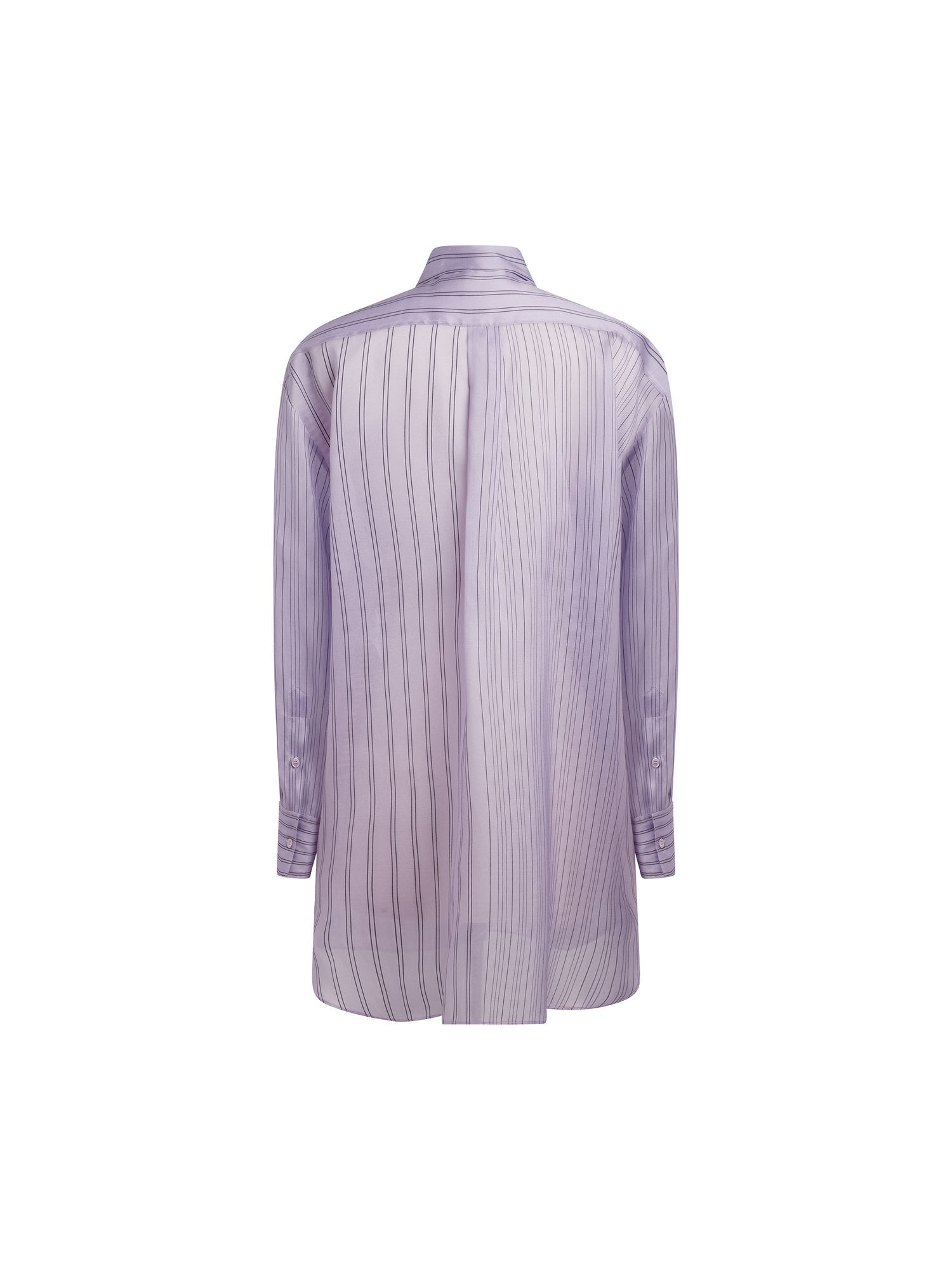 Chemise en organza rayée - Lilas & Orange Navy