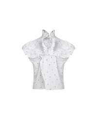 Top manches courtes à fleurs - Blanc & Bleu