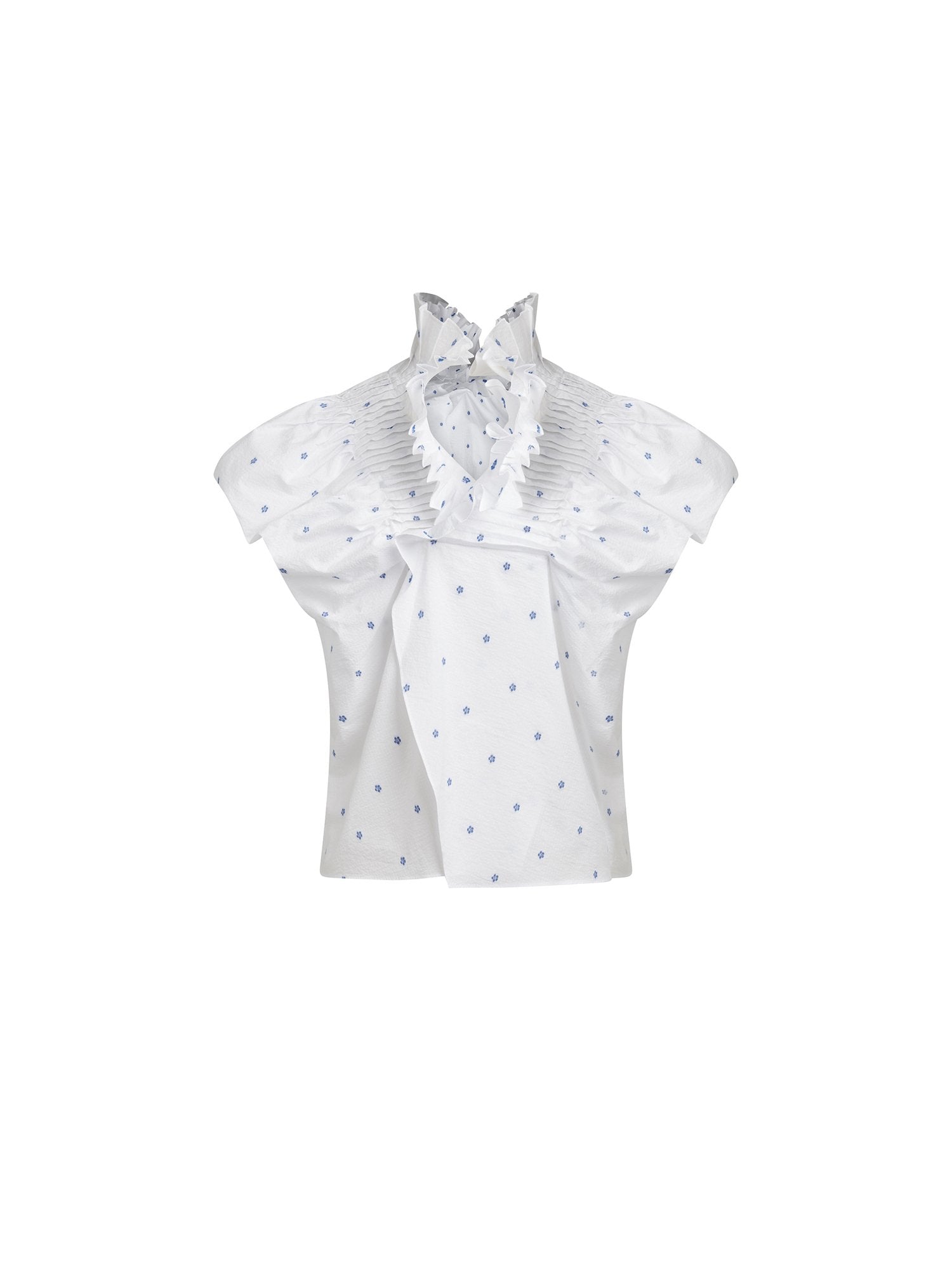 Top manches courtes à fleurs - Blanc & Bleu